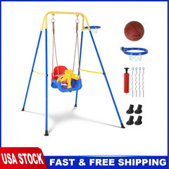 Toddler Swing with Stand Heavy-Duty Indoor/Outdoor Swing Set with Safety Belt