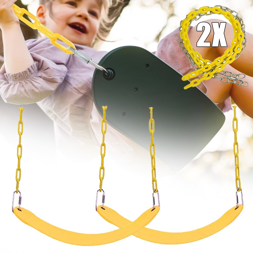 2Pcs Heavy Duty Swing Seat Set Accessories Replacement with Coated Chain 660lbs