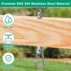 2Pcs Heavy Duty Swing Hangers, 1500LB Capacity Stainless Steel Swing Set Hook…