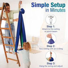 Sensory Swing for Kids Navy/Green | Indoor Swing for Kids Made with Soft & Durab