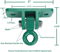 Heavy Duty Swing Hanger Set 10000 Lb Capacity for Indoor Outdoor Playground Swin