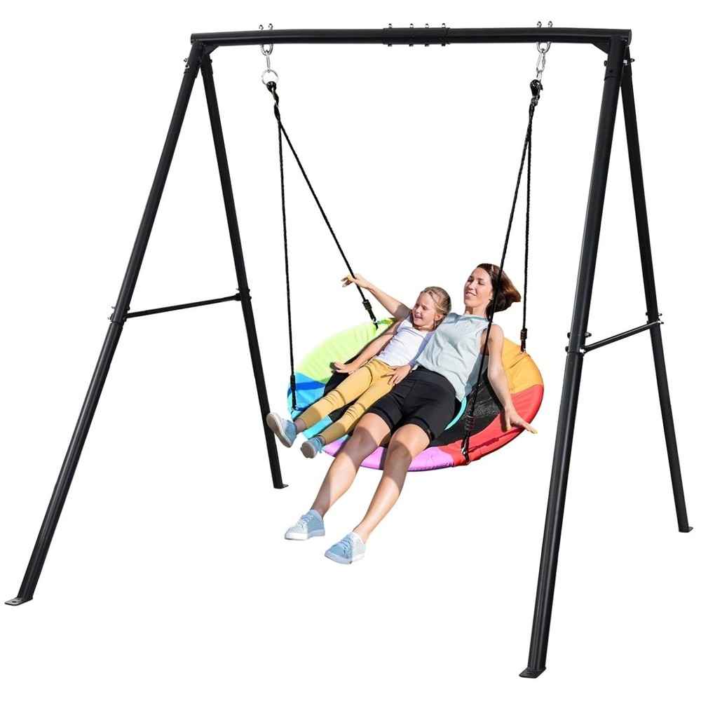 Outdoor Swing Set with A-Frame Stand – 40 Inch Saucer Swing
