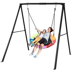Outdoor Swing Set with A-Frame Stand – 40 Inch Saucer Swing
