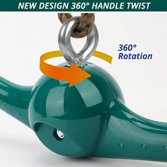 YAMIPROBI Swing Spins Set: 360° Handle Twist-Spin 15″ x 5.3″ x 3.5″, Green