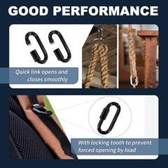 50PCS 3 Inches Black Chain Links, M8 Screw Galvanized Steel Heavy Duty 50PCS-M8