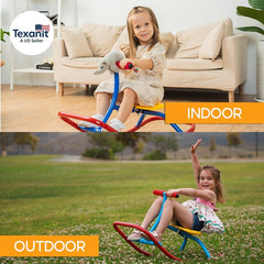 Kids Indoor Single Rocking Seesaw, Safety-Stable Wide Base Rocker for Ages 3 4 5