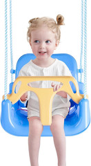 Toddler Swing, 3-In-1 Baby Swing Seat, Anti-Flip Snug & Secure Detachable Kids S