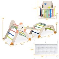 8-in-1 Climbing Toys for Toddlers with Triangle Ladder, Convertible Ramp, Indoor