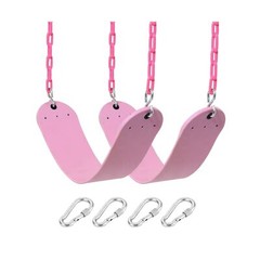 2 Pack Pink Swings Seats Heavy Duty 66 Inches Chain Plastic Coated – Playgrou…