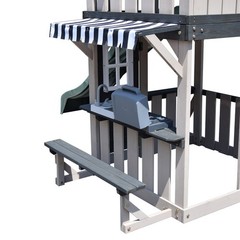 8IN1 Wooden Kids Swing Slide Set Playhouse,Rock Wall,Kitchen Backyard Playground