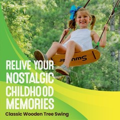 Premium Coated Maple Outdoor Swing, 150 lb Capacity, UV Rope – Ages 4+ Fast Ship