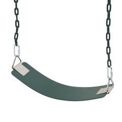 Outdoor EVA Soft Board Swing With Coated Chains Dark Green Easy To Install IQAK