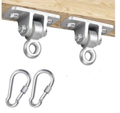 SET of 4 Heavy Duty Swing Hangers: 2400LB Stainless Steel Swivel Hooks, NEW