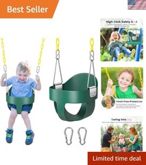 Toddler Swing, Baby Swing Outdoor –High Back Full Bucket Swing Set, 330lb Cap…