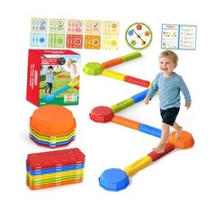 15PCS Rainbow Stepping Balance Beam Stones 15PCS Stepping Balance Beam Stones