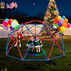 Climbing Dome Swing Set LED Saucer 800lb Jungle Gym Outdoor 3-8 8-12