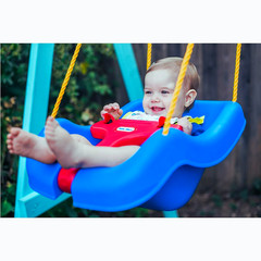Little Tikes 2-in-1 Snug & Secure Swing High Back Blue Toddler Baby Seat