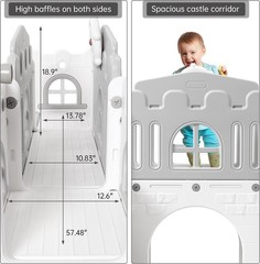 Toddler Playground Set 8-in-1 Slide Climber Playset with Tunnel Basketball