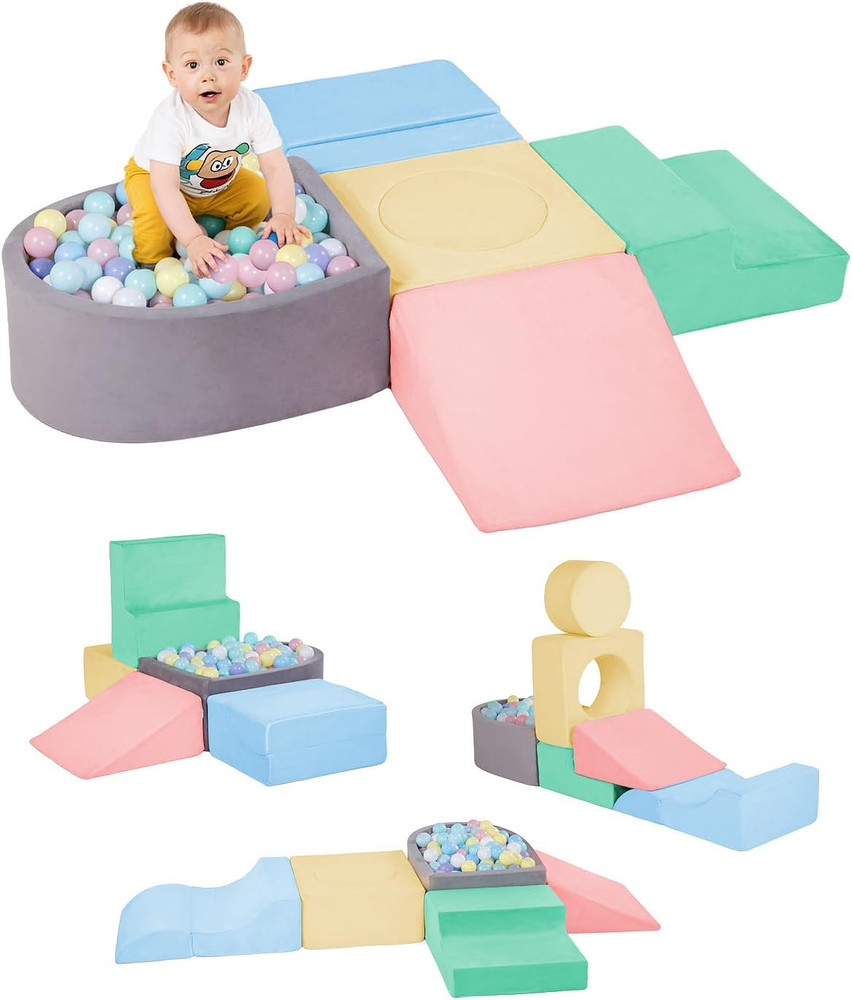 Climbing Toys for Toddlers 1-3, 6-Piece Foam Climbing Blocks for Toddlers, Baby