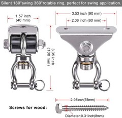 Durable Stainless Steel Swing Mount Hardware – Supports Hammocks, Yoga, & More
