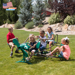 Kids’S Ace Flyer Metal Teeter Totter Green and Brown FREE SHIPPING USA