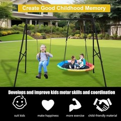 Heavy Duty A Frame Swing Stand for Two Swings 70 Inch High Black Powder Coated