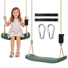 Kids Tree Swing Seat, Heavy Duty 264 LBS Swing with Tree Straps & Green