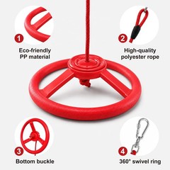 Ninja Twister Swing Spins Set – 360° Steering Wheel Design Slackline Attachme…