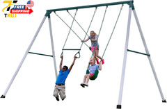 Backyard Discovery Big Brutus Galvanized Steel Swing Set Kit with Classic A-Fram