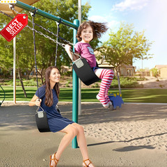 2PCS Swing Seat Metal Ring Heavy Duty 300lb Outdoor Playground Black – US