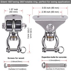 SELEWARE Silent Swing Hanger Heavy Duty Bearing Swing Hooks 1 Pack