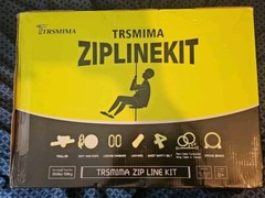 Trsmima 150 ft Zip Line Kit 100% Rust Proof W/ Safety Harness 350lb Limit