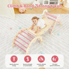 7-in-1 PiklerTriangle Set, Collapsible Wooden Montessoris Climbing Toy Climbing