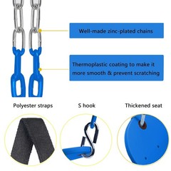 Toddler Swing & Swing Seat, Iron Chains with Tree Straps (Blue)