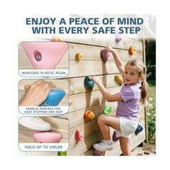TOPNEW 20PC Kids Climbing Holds, Climbing Rocks for Play Set, Swing… Fast Ship