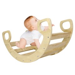 Montessori Arch Climber for Toddlers 1-3 Years Old, Natural Wood