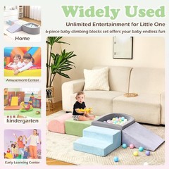 Climbing Toys for Toddlers , Foam Climbing Blocks with Ball Pit for Baby, 5-P…