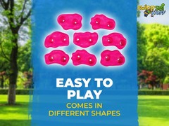 SWING SET STUFF SMALL TEXTURED ROCK HOLDS SET OF 8 MOUNTING HARDWARE PINK 0014