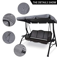 Outdoor Patio Swing Chair Canopy Replacement, 3 Seater Porch Swing Seat Canop…