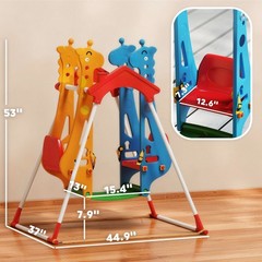 Kids Indoor Swing with Double Seats Safety Belts for Toddler 3-5 Year Play Room