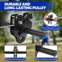 120FT Zipline for Backyard Kids and Adults Up to 400 lbs – Zip Line Playset Kit