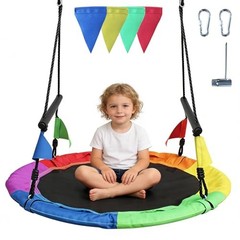 40 Inch Saucer Tree Swing for Kids Adults – 900Lb Weight Capacity, Rainbowcolor