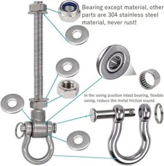 4 Heavy Duty Bearing Swing Hanger Permanent Anti-Rust (10Mm) 180° Swing, 1500 LB