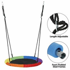 40″ Saucer Tree Swing for Kids Adults, 900D Waterproof Oxford Seat Backyard