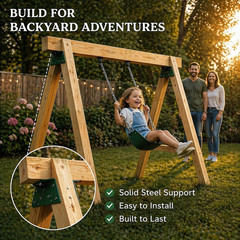 2 Pcs A-Frame Bracket for Swing Set, EZ Frame Wooden Swing Beam Support, Swing S