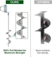 Swing Set Anchors 20″ – Heavy Duty Ground Anchors Screw in with L-Brackets & Dri