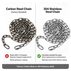 2PCS 304 Stainless Steel Porch Swing Chain Kit – 100 Inches Length Chain for …