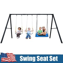 600lb Metal Swing Set Heavy Duty Swings for Kids & Adult Play with Three Swings