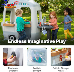 Step2 Adventure Camper Toddler Outdoor Playhouse 50pc Accessory Set Gray