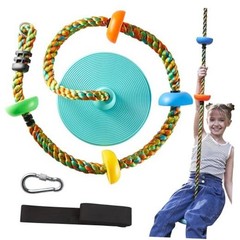 Tree Swing for Kids -Climbing Rope Tree with Platforms and Disc Seat Blue